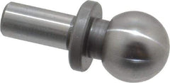 Gibraltar - 1/2" Ball Diam, 1/4" Shank Diam, Steel Inspection Tooling Ball - Slip-Fit Shank, 15/16" Ball Center to Shank Bottom, 0.4" Ball Center to Shoulder Bottom, with Shoulder - Apex Tool & Supply