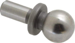 Gibraltar - 1/2" Ball Diam, 1/4" Shank Diam, Steel Inspection Tooling Ball - Press-Fit Shank, 15/16" Ball Center to Shank Bottom, 0.4" Ball Center to Shoulder Bottom, with Shoulder - Apex Tool & Supply