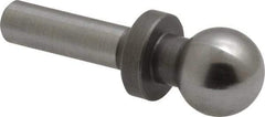 Gibraltar - 1/2" Ball Diam, 1/4" Shank Diam, Steel Inspection Tooling Ball - Slip-Fit Shank, 1-3/8" Ball Center to Shank Bottom, 1/2" Ball Center to Shoulder Bottom, with Shoulder - Apex Tool & Supply
