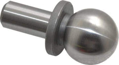 Gibraltar - 3/4" Ball Diam, 3/8" Shank Diam, Steel Inspection Tooling Ball - Slip-Fit Shank, 1-1/4" Ball Center to Shank Bottom, 1/2" Ball Center to Shoulder Bottom, with Shoulder - Apex Tool & Supply
