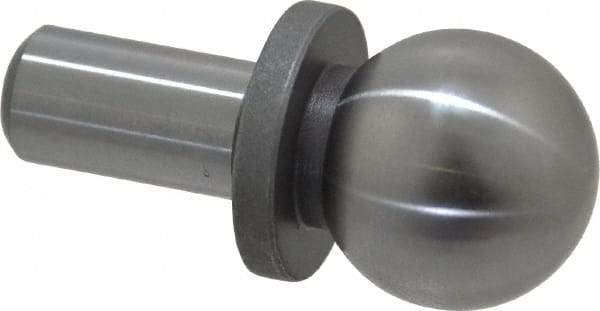 Gibraltar - 3/4" Ball Diam, 3/8" Shank Diam, Steel Inspection Tooling Ball - Press-Fit Shank, 1-1/4" Ball Center to Shank Bottom, 1/2" Ball Center to Shoulder Bottom, with Shoulder - Apex Tool & Supply