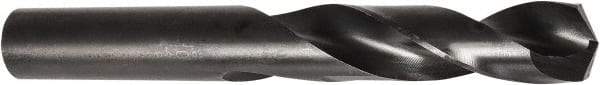 DORMER - 17.5mm 135° Spiral Flute Cobalt Screw Machine Drill Bit - Oxide Finish, Right Hand Cut, 62mm Flute Length, 123mm OAL, Split Point, Straight Shank - Apex Tool & Supply