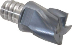 Iscar - MM EC Grade IC908 Carbide End Milling Tip Insert - TiAlN Finish, 4 Flutes, 5/8" Cutting Diam, 0.47" Depth of Cut, 0.81" Extension, 0.03" Cnr Rad, 30° Helix - Apex Tool & Supply