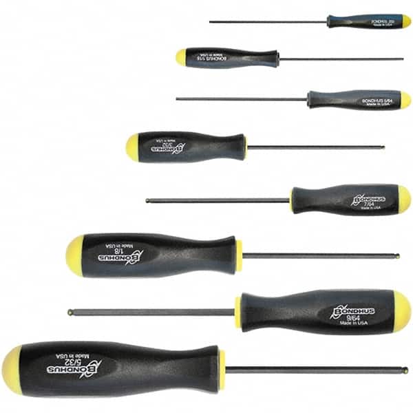Bondhus - Hex Driver Sets Tool Type: Ball End Size Range (mm): 0.050 - 3/8 - Apex Tool & Supply