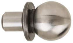 Gibraltar - 1/2" Ball Diam, 1/4" Shank Diam, Steel Inspection Tooling Ball - Thread Shank, 5/8" Ball Center to Shank Bottom, 5/16" Ball Center to Shoulder Bottom, with Shoulder - Apex Tool & Supply