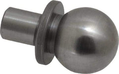 Gibraltar - 1/2" Ball Diam, 1/4" Shank Diam, Steel Inspection Tooling Ball - Thread Shank, 5/8" Ball Center to Shank Bottom, 5/16" Ball Center to Shoulder Bottom, with Shoulder - Apex Tool & Supply