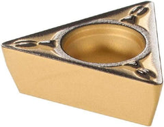 Sumitomo - TPMT221 ESU Grade AC630M Carbide Turning Insert - Al2O3 Finish, 60° Triangle, 1/4" Inscr Circle, 1/8" Thick, 1/64" Corner Radius - Apex Tool & Supply