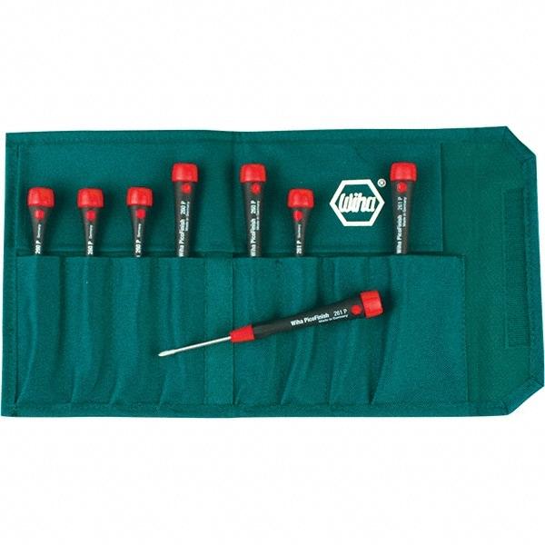 Wiha - 8 Piece Slotted & Phillips Screwdriver Set - Comes in Canvas Pouch - Apex Tool & Supply