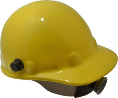Fibre-Metal - ANSI Type I, Class G Rated, 8-Point, Ratchet Adjustment Hard Hat - Size 6-1/2 to 8, Yellow, Standard Brim - Apex Tool & Supply