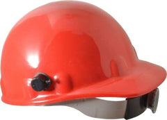 Fibre-Metal - ANSI Type I, Class G Rated, 8-Point, Ratchet Adjustment Hard Hat - Size 6-1/2 to 8, Red, Standard Brim - Apex Tool & Supply