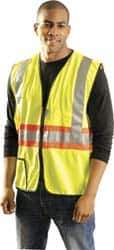OccuNomix - Size M High Visibility Yellow Solid Expandable Vest - 36 to 38" Chest, ANSI 107-2015, Hook & Loop Closure, 1 Pocket, Polyester - Apex Tool & Supply