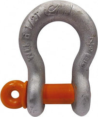 CM - 1" Nominal Chain Size, 8.5 Ton Carbon Steel Screw Anchor Shackle - 1-15/64" Diam, 1-1/4" Pin Diam, 1-11/16" Wide Inside Jaw, 2-9/32" Inside Width - Apex Tool & Supply