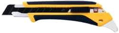 Olfa - Snap Utility Knife - 3.94" High Carbon Tool Steel Blade, Yellow & Black Elastomer & Fiber Reinforced Polymer Handle, 1 Blade Included - Apex Tool & Supply