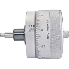 Starrett - 25mm, 4-1/16 Inch Plain Thimble, 0.3118 Inch Diameter x 1-7/16 Inch Long Spindle, Mechanical Micrometer Head - Apex Tool & Supply
