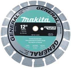 Makita - 14" Diam, 20mm Arbor Hole Diam, Wet & Dry Cut Saw Blade - Diamond-Tipped, Standard Round Arbor - Apex Tool & Supply