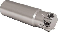 Seco - 25mm Cut Diam, 8mm Max Depth of Cut, 25mm Shank Diam, 180mm OAL, Indexable Square Shoulder End Mill - LOEX Inserts, Cylindrical Shank, 90° Lead Angle, Through Coolant, Series Square T4-08 - Apex Tool & Supply