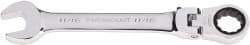 Paramount - 11/16" 12 Point Flexhead Combination Wrench - 15° Head Angle, 7-1/2" OAL, Chrome Vanadium Steel, Polished Finish - Apex Tool & Supply