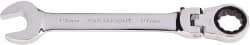 Paramount - 19mm 12 Point Flexhead Combination Wrench - 15° Head Angle, 8-15/32" OAL, Chrome Vanadium Steel, Polished Finish - Apex Tool & Supply