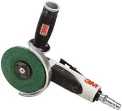 3M - 4" Wheel Diam, 12,000 RPM, Pneumatic Angle & Disc Grinder - 3/8-24 Spindle, 35 CFM - Apex Tool & Supply