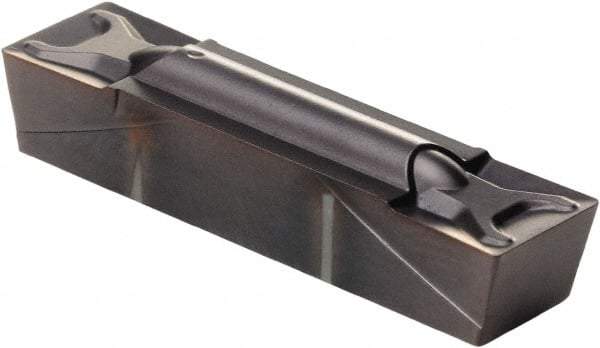 Kennametal - 312G GMN Grade KCU25, 7.94mm Cutting Width Carbide Grooving Insert - 6.25mm Max Depth of Cut, Neutral, 0.41mm Corner Radius, AlTiN Finish - Apex Tool & Supply