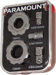 Paramount - 5 Piece, 10mm to 13mm, Finger Ratcheting Wrench Set - Metric Measurement Standard, Full Polish Finish, Comes in Plastic Box - Apex Tool & Supply
