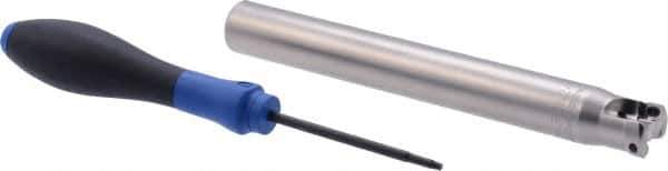 Seco - 3/4" Cut Diam, 0.03" Max Depth, 3/4" Shank Diam, Cylindrical Shank Indexable High-Feed End Mill - Screw Holding Method, LP.. 06 Insert, R217.21 Toolholder, Through Coolant - Apex Tool & Supply