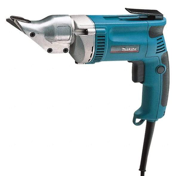 Makita - 2,500 SPM, 115 Volt, Pistol Grip Handle, Handheld Electric Shear - 18 Gauge (Steel) & 20 Gauge (Stainless Steel) Cutting Capacity - Apex Tool & Supply