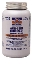 Permatex - 8 oz Bottle High Temperature Anti-Seize Lubricant - Aluminum/Copper/Graphite, -51 to 1,600°F, Silver Colored, Water Resistant - Apex Tool & Supply