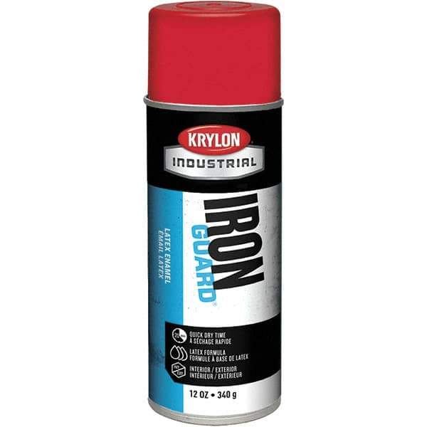 Krylon - OSHA Red, Gloss, Enamel Spray Paint - 12 to 15 Sq Ft per Can, 12 oz Container, Use on Masonry, Metal, Plaster, Plastic Foam & Wicker, Plastics, Wood - Apex Tool & Supply