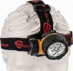 Streamlight - White LED Bulb, 120 Lumens, Hands-free Flashlight - Black, Yellow Plastic Body, 3 AAA Alkaline Batteries Included - Apex Tool & Supply