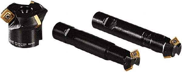 Seco - 45° Lead Angle, 39mm Max Cut Diam, 25mm Min Cut Diam, 7mm Max Depth of Cut, Indexable Chamfer and Angle End Mill - 2 Inserts, SPMX 12T3.. Insert Style, 130mm Overall Length, Straight Shank - Apex Tool & Supply