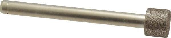 Made in USA - 1/2" Head Diam x 3/8" Head Thickness CBN Grinding Pin - 1/4" Shank Diam x 2-5/8" Shank Length, Coarse Grade - Apex Tool & Supply