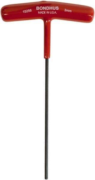 Bondhus - 3mm Hex, T-Handle Cushion Grip, Hex Key - 152mm OAL, Metric System of Measurement - Apex Tool & Supply