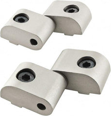 80/20 Inc. - 1-1/2" Long x 1-9/64" Wide x 26mm Thick, Left Lift Off Hinge Long Pin Top Short Pin Bottom - Aluminum, Clear Anodized Finish - Apex Tool & Supply