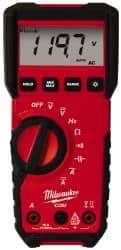Milwaukee Tool - 2216-20, CAT III, 600 VAC/VDC, Digital True RMS Auto Ranging Multimeter - 40 mOhm, Measures Voltage, Capacitance, Current, Frequency, Resistance - Apex Tool & Supply