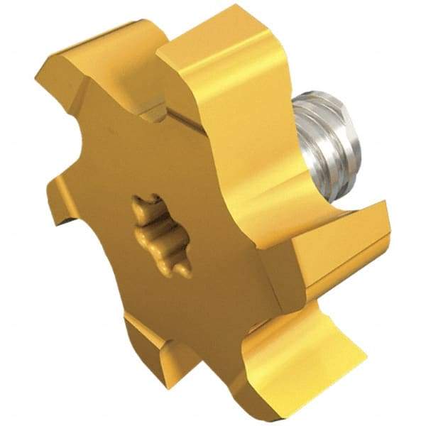 Iscar - MM TS-H Grade IC328 Carbide T-Slot Milling Tip Insert - TiN/TiCN Finish, 6 Flutes, 5/8" Cutting Diam, 1/8" Depth of Cut, 0.015" Cnr Rad - Apex Tool & Supply