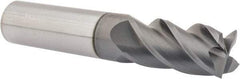 Accupro - 5/8", 1-1/4" LOC, 5/8" Shank Diam, 3-1/2" OAL, 4 Flute, Solid Carbide Square End Mill - Single End, nACRo Finish, Spiral Flute, 40° Helix, Centercutting, Right Hand Cut, Right Hand Flute - Apex Tool & Supply