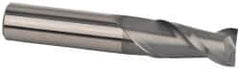 Accupro - 25/64", 1" LOC, 7/16" Shank Diam, 2-3/4" OAL, 2 Flute, Solid Carbide Square End Mill - Single End, nACRo Finish, Spiral Flute, 40° Helix, Centercutting, Right Hand Cut, Right Hand Flute - Apex Tool & Supply