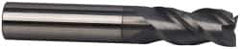 Accupro - 3/8", 1-3/4" LOC, 3/8" Shank Diam, 4" OAL, 3 Flute, Solid Carbide Square End Mill - Single End, nACRo Finish, Spiral Flute, 40° Helix, Centercutting, Right Hand Cut, Right Hand Flute - Apex Tool & Supply