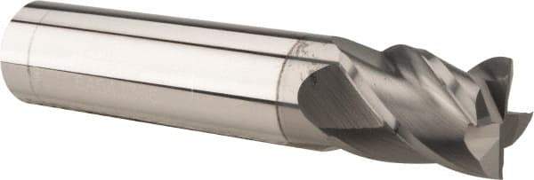 Accupro - 13/32", 5/8" LOC, 7/16" Shank Diam, 2" OAL, 4 Flute, Solid Carbide Square End Mill - Single End, nACRo Finish, Spiral Flute, 40° Helix, Centercutting, Right Hand Cut, Right Hand Flute - Apex Tool & Supply