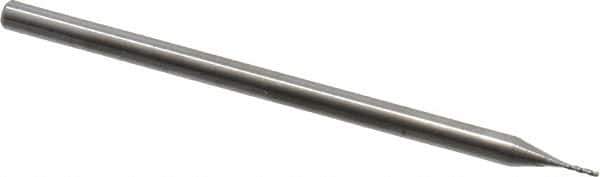 Accupro - 1/32" Diam, 3/8" LOC, 3 Flute Solid Carbide Ball End Mill - Uncoated, Single End, 2-1/2" OAL, 1/8" Shank Diam, Spiral Flute - Apex Tool & Supply