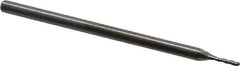 Accupro - 3/64" Diam, 0.57" LOC, 3 Flute Solid Carbide Ball End Mill - Uncoated, Single End, 2-1/2" OAL, 1/8" Shank Diam, Spiral Flute - Apex Tool & Supply