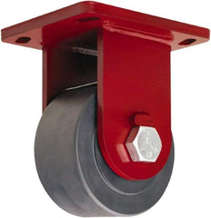 Hamilton - 6" Diam x 3" Wide x 8-1/2" OAH Top Plate Mount Rigid Caster - Nylon, 6,000 Lb Capacity, Sealed Precision Ball Bearing, 6-1/2 x 7-1/2" Plate - Apex Tool & Supply