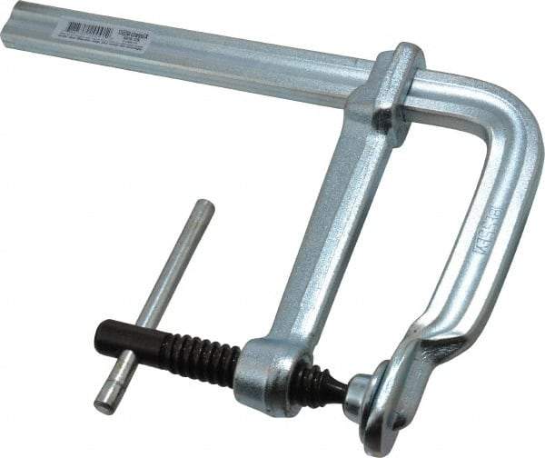 Bessey - 4-3/4" Deep Throat, 6" Max Capacity, Standard Sliding Arm Clamp - 1,000 Lb Clamping Pressure, 5/8" Spindle Diam - Apex Tool & Supply