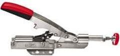 Bessey - 700 Lb Load Capacity, Flanged Base, Carbon Steel, Standard Straight Line Action Clamp - 4 Mounting Holes, 0.465" Plunger Diam, Straight Handle - Apex Tool & Supply