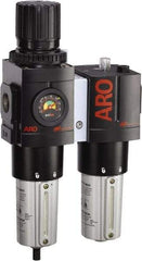 ARO/Ingersoll-Rand - 3/4" NPT Port Heavy Duty 2 Piece Filter/Regulator-Lubricator FRL Unit - Metal Bowl, 201 SCFM, 250 Max psi, 13.8" High x 7.323" Long, Manual Drain - Apex Tool & Supply