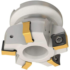 Iscar - 2" Cut Diam, 3/4" Arbor Hole, 0.354" Max Depth of Cut, 88° Indexable Chamfer & Angle Face Mill - 4 Inserts, OXMT 0507\xB6S890 SNMU 1305 Insert, Right Hand Cut, 4 Flutes, Through Coolant, Series Helido - Apex Tool & Supply