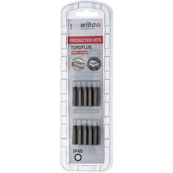 Wiha - 1/4" Drive IP40 Torx Plus Screwdriver Bit - 1" OAL, Insert Bit - Apex Tool & Supply