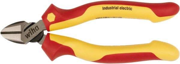 Wiha - 6-19/64" OAL, 0.079" Capacity, Diagonal Cutter - Cushion Grip Handle - Apex Tool & Supply