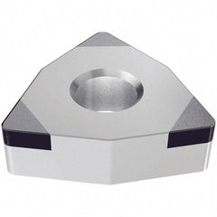 Iscar - WNGA432 M3 Grade IB20H PCBN Turning Insert - Uncoated, 80° Trigon, 1/2" Inscr Circle, 3/16" Thick, 1/32" Corner Radius - Apex Tool & Supply